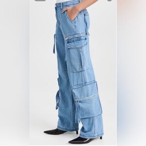 NWT BlankNYC Cargo Jeans | Light Blue | Zipper | Baggy